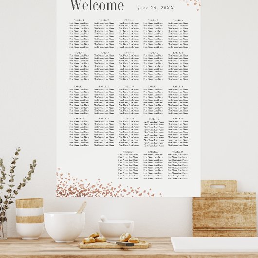 Elegant Confetti | 20 + Hochzeitstisch Poster (Küche)
