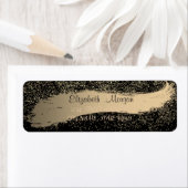 Elegant Confetti ,Brush Stroke,Black Address Label (Insitu)