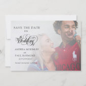 Elegant Confetti Foto Wedding Save the Date (Rückseite)