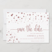Elegant Confetti Foto Wedding Save the Date (Vorderseite)