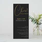 Elegant Confetti Geburtstagsmenü Menükarte (Stehend Vorderseite)