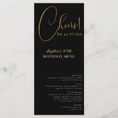 Elegant Confetti Geburtstagsmenü Menükarte (Vorderseite)