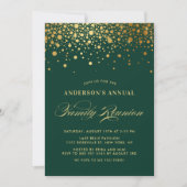 Elegant Confetti Gold Foil Green Family Wiedersehe Einladung (Vorderseite)
