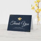 Elegant confetti graduation thank you karte (Gelbe Blume)