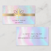 Elegant Confetti, Lotus, Holografischer Yoga Visitenkarte (Vorne/Hinten)