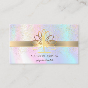 Elegant Confetti, Lotus, Holografischer Yoga Visitenkarte