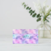 Elegant Confetti Ombre Holographic Iridescent Rabattkarte (Stehend Vorderseite)