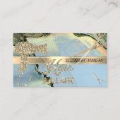 Elegant Confetti, Scheren, Haartrockner Alkoholtin Visitenkarte (Vorderseite)