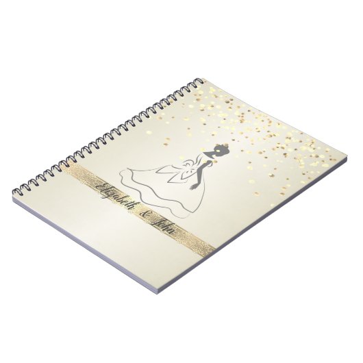 Elegant, Confetti, Spitz, Bridal Wedding Planner Notizblock (Linke Seite)