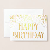 Elegant Confetti Stilvolles Vintages Happy Birthda Folienkarte (Vorderseite mit Umschlag)