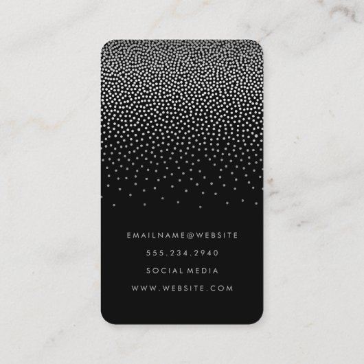 Elegant Confetti Visitenkarte (Rückseite)