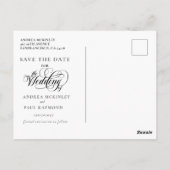Elegant Confetti Wedding speichern das Datum Postkarte (Rückseite)