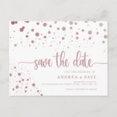 Elegant Confetti Wedding speichern das Datum Postkarte (Vorderseite)