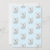 Elegant Confetti White Bow Light Blue Sweet 16 Einladung (Rückseite)