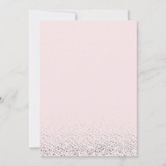 Elegant Confetti White Bow Pink Sweet 16 Einladung (Rückseite)