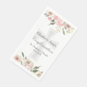 Elegant Confirmation Party Pink Floral Custom Serviette (Ecke)