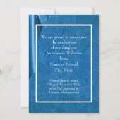 Elegant Contemporary Blue Graduation Card Ankündigung (Rückseite)