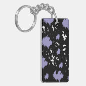 Elegant Contrast – Lilac & Black Abstract Keychain Schlüsselanhänger (Vorderseite links)