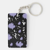 Elegant Contrast – Lilac & Black Abstract Keychain Schlüsselanhänger (Rückseite)