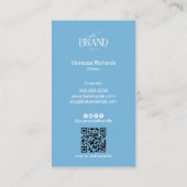 Elegant Cool Icy Blue Smooth Gradient QR Code Logo Visitenkarte (Rückseite)