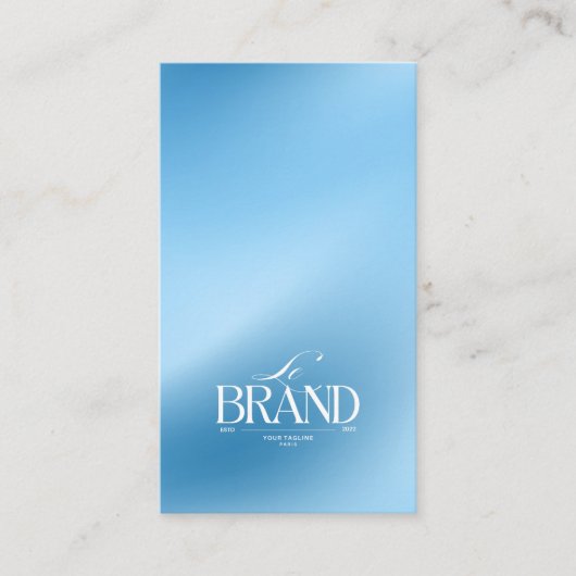 Elegant Cool Icy Blue Smooth Gradient QR Code Logo Visitenkarte (Vorderseite)