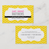 ELEGANT cooles Zickzack Muster hellgelb Visitenkarte (Vorne/Hinten)