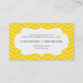 ELEGANT cooles Zickzack Muster hellgelb Visitenkarte (Rückseite)