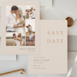 Elegant Copper Desert Sand  Photo Collage Wedding Save The Date
