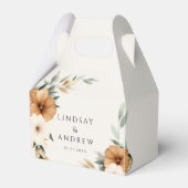 Elegant Copper Earthy Botanical Beige Wedding Geschenkschachtel (Vorderseite)