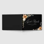 Elegant Copper Earthy Botanical Black Wedding Gästebuch (Voll)
