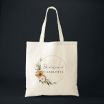 Elegant Copper & Earthy Botanical Bridesmaid Tragetasche<br><div class="desc">Elegant Copper & Earthy Botanical Wedding - Bridesmaid Tote Bag with your name & date. Immerse yourselves in natural elegance with our Copper & Earthy Botanical Tote Bag with your names & date. This sophisticated design captures the warmth and charm of a Boho-inspired wedding, featuring stunning copper and burnt orange...</div>