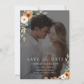 Elegant Copper Earthy Botanical Photo Save The Date (Vorderseite)