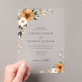 Elegant Copper & Earthy Botanical Wedding Acryleinladungen (Insitu (Handheld))