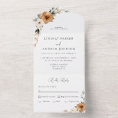 Elegant Copper & Earthy Botanical Wedding   All In One Einladung (Innen)