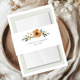 Elegant Copper & Earthy Botanical Wedding Einladungsbanderole