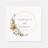 Elegant Copper & Earthy Botanical Wedding  Serviette (Vorderseite)