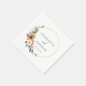 Elegant Copper & Earthy Botanical Wedding  Serviette (Ecke)