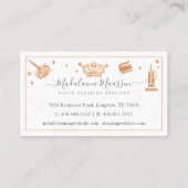 Elegant Copper Royal Floral & Foliage Cleaning Visitenkarte (Rückseite)