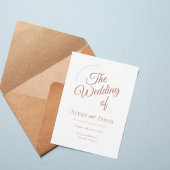Elegant Copper Script Wedding Invitation Einladung
