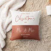 Elegant Copper & White 1. Weihnachten Foto Kissen (Decke)