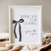 Elegant Coquette Black Bow Vielen Dank für Ihr Kom Sockelschild