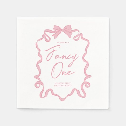 Elegant Coquette Bow Birthday Napkins Serviette (Vorderseite)