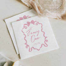 Elegant Coquette Bow Birthday Napkins