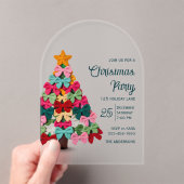 Elegant coquette bows christmas tree party  acryleinladungen (Insitu (Handheld))