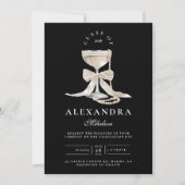 Elegant Coquette Pearl Graduation Einladung (Vorderseite)