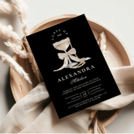 Elegant Coquette Pearl Graduation Einladung