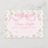 Elegant Coquette Pink Bow Diaper Raffle Begleitkarte (Vorderseite)