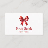 Elegant Coquette Red Bow Visitenkarte (Vorderseite)