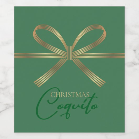 Elegant Coquito Bow Weinetikett (Einzelnes Label)