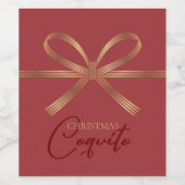 Elegant Coquito Bow Weinetikett (Einzelnes Label)